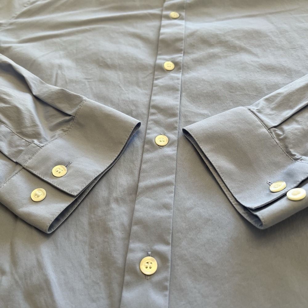 COS Relaxed Fit Blue Cotton Button-Up Long Sleeve Shirt Men's Size M Classic - Picture 4 of 13
